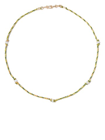 Marie Lichtenberg - Mauli pearl-embellished woven necklace - women - Nylon/9kt Gold - One Size