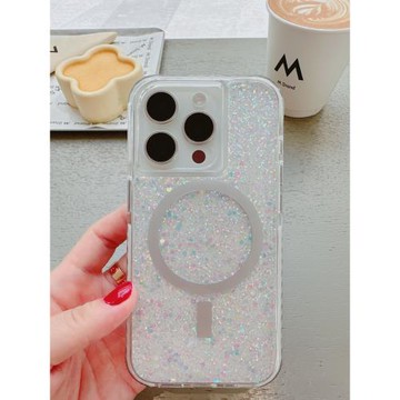 2024新款磁吸閃粉滴膠手機殼適用于iPhone15/14Promax蘋果13全包保護套小眾不會裝殼