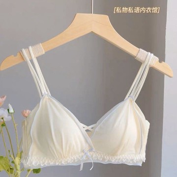 限量福利🎁甜美奶油純色蝴蝶結少女內衣無鋼圈小胸聚攏柔軟舒適薄款文胸夏季VR13