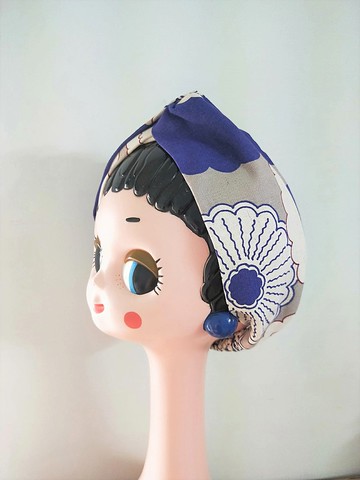 交叉髮帶-寬版鬆緊-日系花賞