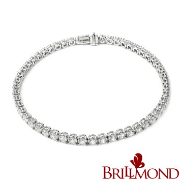 【BRILLMOND】天然鑽石手鍊 5克拉 PT950鉑金 璨爛耀眼(天然鑽石總重5克拉)