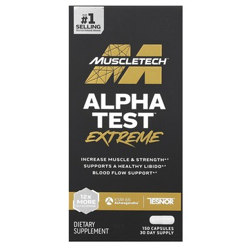 MuscleTech, AlphaTest™ Extreme，150 粒膠囊