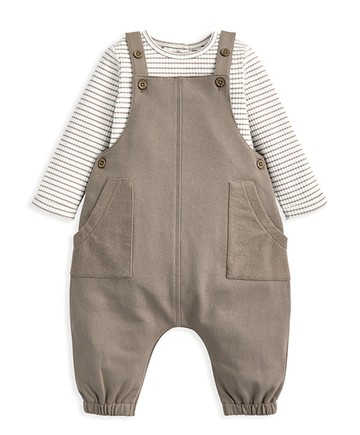 軌跡-長袖吊帶褲套裝9-12m