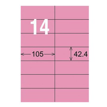 龍德三用列印電腦標籤/LD-809-R-A/粉紅/14格/105張/盒