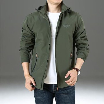 外套男2025春秋寬松戶外沖鋒風衣中年休閑薄款夾克男裝上衣工裝潮