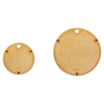 GOLD LIFE 高密度不吸水木纖維砧板2件組 (圓弧款) 美國FSC合法原木纖維  L+ S  團團圓圓款 原木色  1組