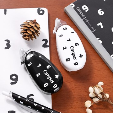 KOKUYO Campus x SOU．SOU 經典可替換式好黏便利貼 立可帶式雙面膠(6mm)-黑/白