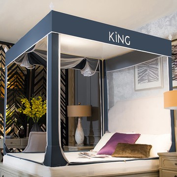 蚊帳加厚家用拉鏈防塵蒙古包寶寶防摔兒童1.5米1.8m1.2床支架紋賬