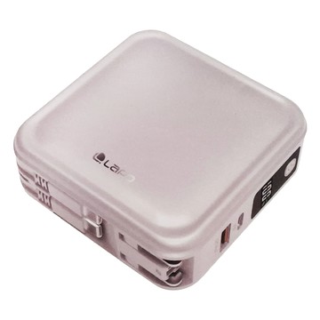 LaPO 自帶線 磁吸Apple Watch 超進化8合1雙孔輸出多功能無線充行動電源 10000mAh C TO C 原廠保固  WT-08  琉光金