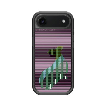 iPhone Air Mod NX -邊框背蓋組合 (相機按鈕) 黑 - The Wildlife Collection 動物野境系列 - 藍鯨 - 線條版