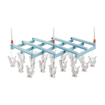 小麥購物 秒收曬衣架 C337 425g 19夾  1個  天青藍