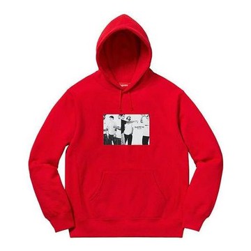 Supreme Classic Ad Hooded Sweatshirt 'Red White'