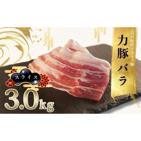 ふるさと納税 力豚バラ　スライス 3kg 高知県大月町