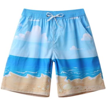 沙灘短褲男款游泳褲速干可下水五分沙灘褲情侶寬松海邊度假女短褲