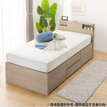 ◎單人床座 床架 N-ZIO-C BOX GW 附充電孔 附小夜燈 NITORI宜得利家居