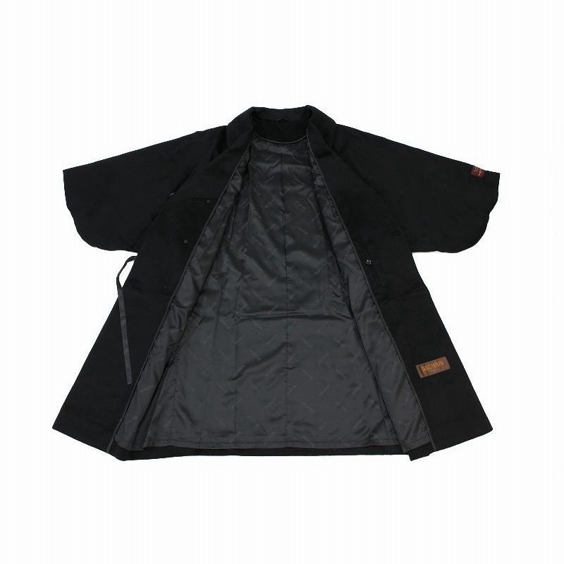 【美品】バルマン　和装コート　カシミヤ　へちま襟　黒　M 着物コートカシミヤ和装コート黒ブラックバルマン