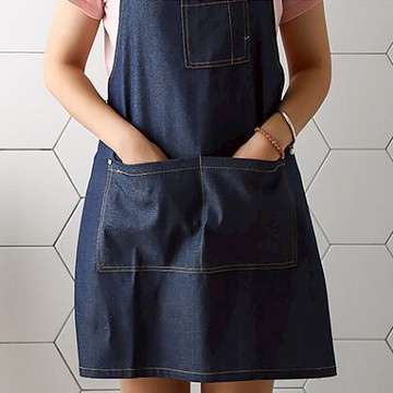PS Mall【J3091】圍裙 牛仔風圍裙 廚房圍裙 餐廳工作服