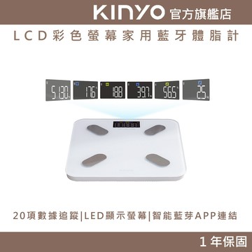 〖KINYO〗 LCD彩色螢幕家用藍牙體脂計(DS) 智能藍芽APP連結 體重 體脂
