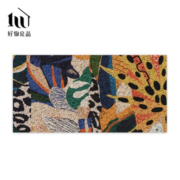 【好物良品】森林系列《彩繪叢林》㊣獨家設計㊣大尺寸可剪裁玄關大門絲圈刮泥墊｜可訂製尺寸請聯繫LINE客服@haowu