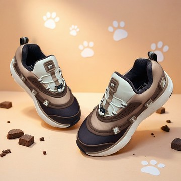 FILA KIDS GGUMI 中童動物造型電燈鞋-摩卡棕 2-C647Z-200