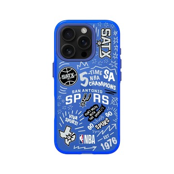 iPhone 16 Pro Clear 激光藍 - NBA - 塗鴉系列-聖安東尼奧馬刺 San Antonio Spurs - Graffiti