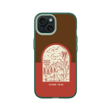 iPhone 15 Clear 憂墨綠 - KID - 夜宿露營KID