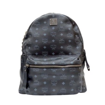 【二手名牌BRAND OFF】MCM 黑色 Visetos帆布 後背包