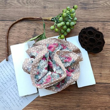 【大腸髮圈】滾邊髮圈/繁花水玉點點