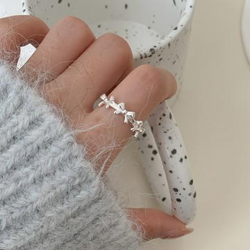 [Relise] （台灣現貨）A0500！ 通體純銀 s925純銀 蝴蝶結戒指 純銀戒指 開口設計戒指 純銀