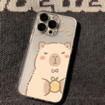 可愛卡皮巴拉適用蘋果15promax手機保護殼可愛iPhone14Pro卡通13  【鑫弘數碼音像】鑫弘-3C數碼