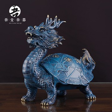 吾堂吾器 全銅《八寶龍龜》擺件 家居辦公客廳玄關裝飾工藝禮品