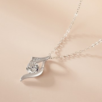 [999足銀]恆星璀璨莫桑鑽項鍊【SL1065】-銀