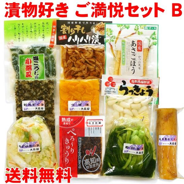 漬物好き ご満悦セット B  漬物 つけもの 詰め合わせ 送料無料 ギフト セット 進物 大森屋 プレゼント