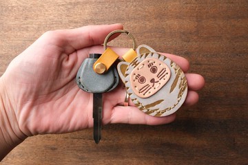 茶皮  SUZUKI 台鈴 SUI 125 機車鑰匙皮套 達摩 福神 富士山