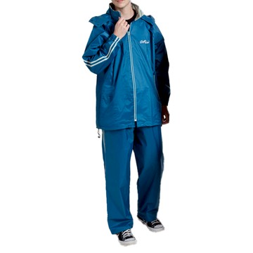 Crocodile 鱷魚 亮彩夾克雨衣上下套組  藍色  M