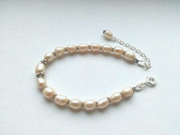 珍珠手鍊, 925 純銀, 金牛座寶石, 母親節禮物, 巨蟹座幸運石