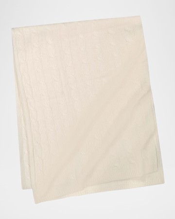Kid's Pure Cashmere Cable Baby Blanket