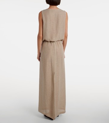 Leset Stella sequined linen-blend top