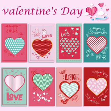 愛心情人卡片 8張入 告白卡 感謝卡 感恩卡 生日卡 告白表白 禮物卡 賀卡 明信片 【BlueCat】【JC5125】