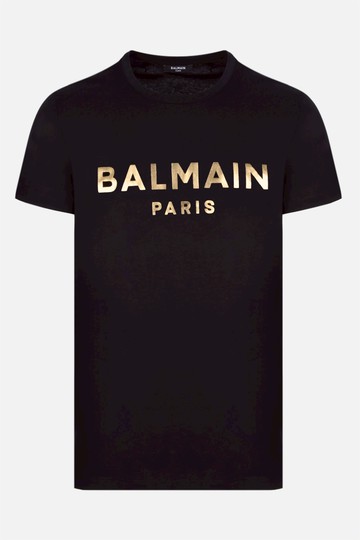 BALMAIN logo print cotton t-shirt Man