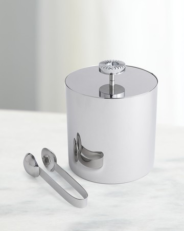 Striations Ice Bucket & Tongs Set
