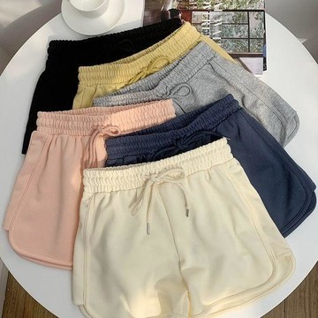 台灣出貨 含棉外穿運動休閒短褲女夏季A字熱褲百搭柔軟ins潮高腰居家三分褲 居家短褲 休閒運動褲 運動短褲 休閒家居褲