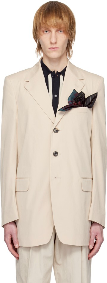 Dries Van Noten 米色开衩西装外套