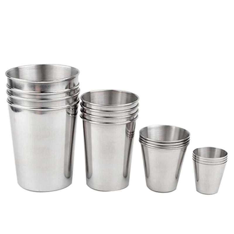 実用的なステンレス鋼の写真とカップのセット,30 70 180 320 ml,ミニワイングラス,ポータブル,ステンレス鋼