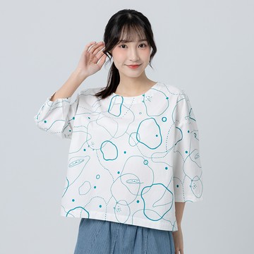 a la sha 慵懶動物們布花上衣