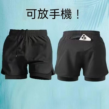 台灣现貨 100kg 馬拉松跑步短褲 男款三分運動褲 可放手機短褲 田徑訓練褲 速幹運動褲 訓練內襯運動褲 涼感運動褲