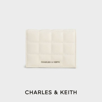 【CHARLES & KEITH】新色登場! 方塊絎縫短夾  LINE禮物獨家禮盒 附提袋｜快速出貨｜新年快樂｜生日禮物｜情人節禮物｜小CK