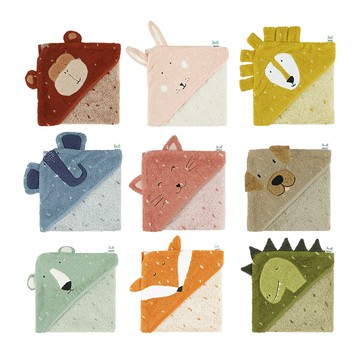 trixie 比利時 動物造型有機棉連帽浴巾-多款可選