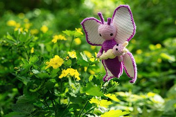 鉤針蝴蝶，鉤針蝴蝶毛絨玩具，蝴蝶，針織蝴蝶
