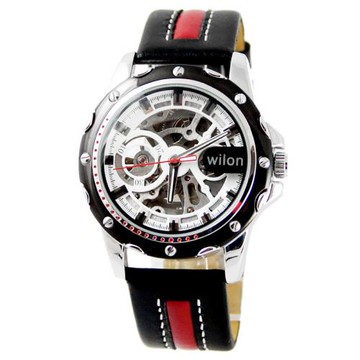 黑科技學生大表盤手表男全自動機械表時尚防水男表皮帶鏤空名牌表